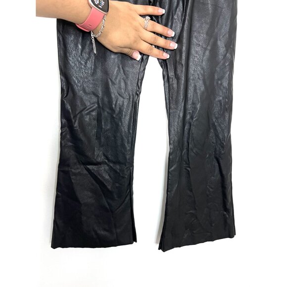Commando Black Faux Leather Full Length Flare Pants Size M - Picture 6 of 6